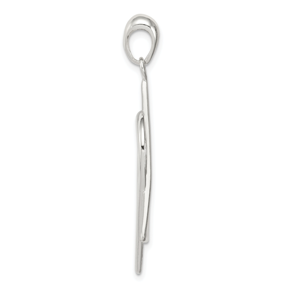 Sterling Silver Star of David Heart Pendant - Picture 2 of 3